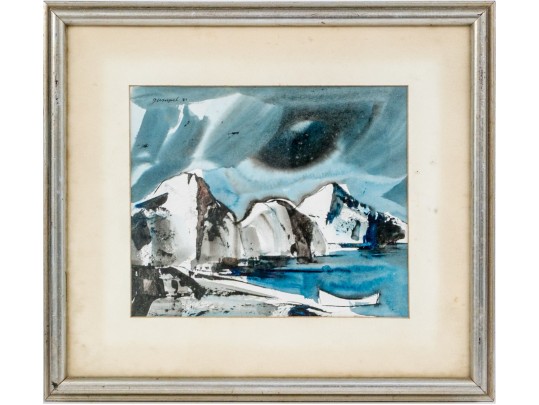 Hugh Gumpel (American, 1926-2011) Watercolor On Paper, Coastal Landscape