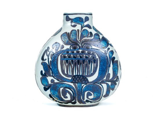 Nils Thorsson Mid-century Royal Copenhagen Painted Ceramic Moonflask Form Vase