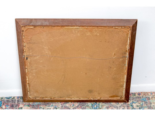 Carl Salan Oil On Board, Winter Townscape