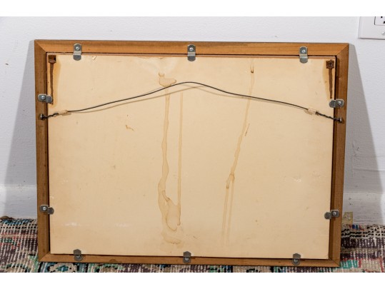 Gouache On Paper, Harbor Scene With Figures