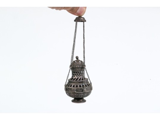 Spanish Santiago De Compostela Silver Souvenir Incense Burner, 1.535 Ozt.