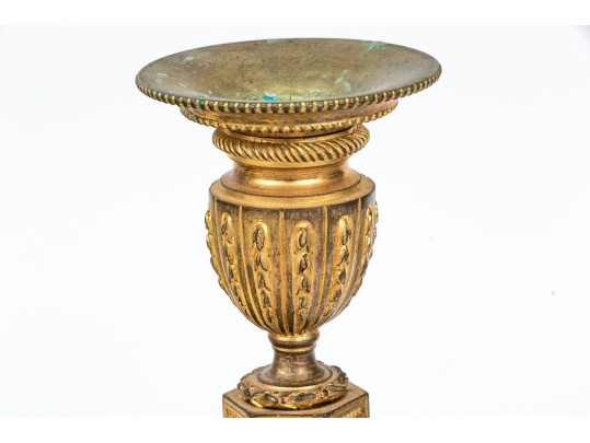 Louis XVI Style Gilt Bronze Figural Vestal Virgins Candlesticks