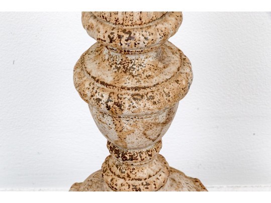 Antique Painted Iron Neoclassical Candle Prick