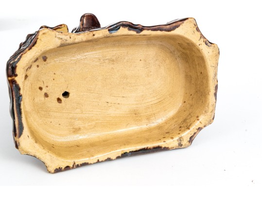 Antique Rockingham/Bennington Glazed Ceramic Spaniel