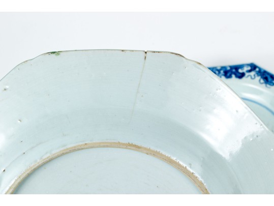 Four Chinese Export Blue And White Porcelain Bowls And Plates