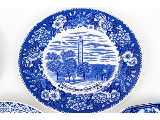 Seven English Transferware Ceramic Plates Including Wedgwood And Adams