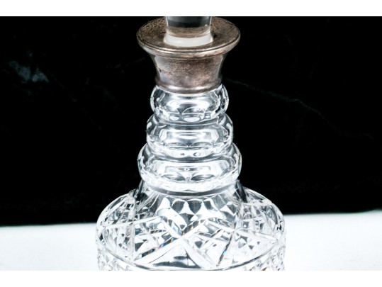 English Sterling Silver Mounted Cut Crystal Decanter