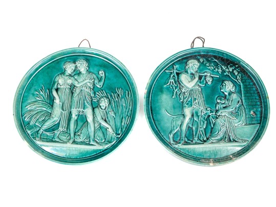 Pair Of Neoclassical Ceramic Plaques, Likely Scottish Dunmore