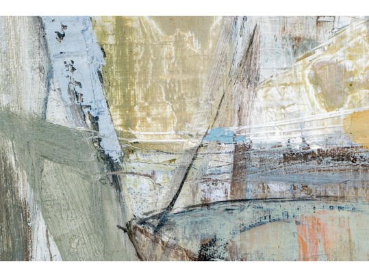 Signed Lekus Oil On Canvas, Expressionist Sailboats