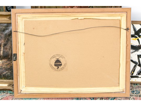 Signed Schiff Oil On Canvas Panel, Expressionist Conversation