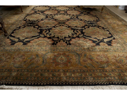 Hand-knotted Wool Palace Size Carpet, 12'-1/2