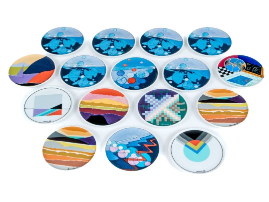 Group Of Seventeen Lufthansa Decorative Porcelain Coasters