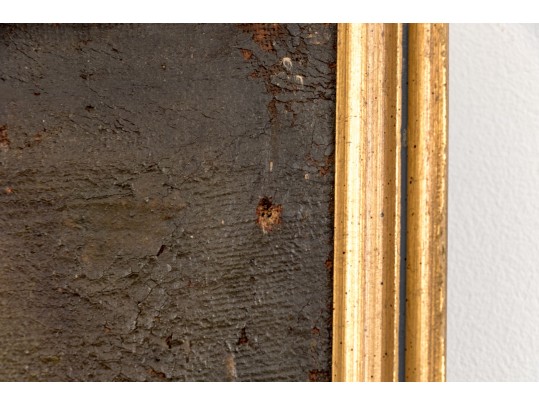 Antique Oil On Canvas, Still Life With Fruit