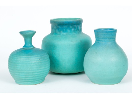 Collection Of Three Van Briggle Ceramic Glazed Vases