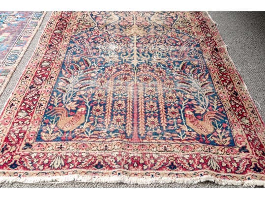 Antique Hand-knotted Accent Carpet, 4'-7