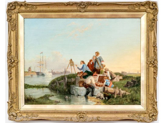 Oil On Panel After Pieter C. Dommershuizen (Dutch, 1834-1908) 