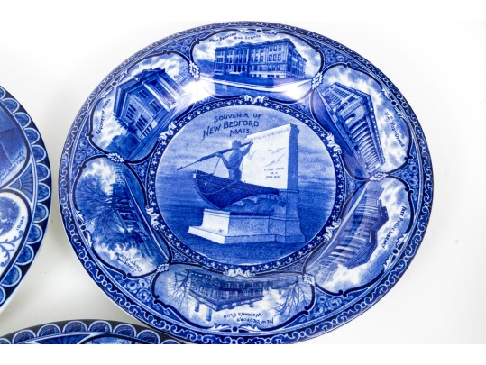 Set Of Five Antique Staffordshire Ceramic Plates