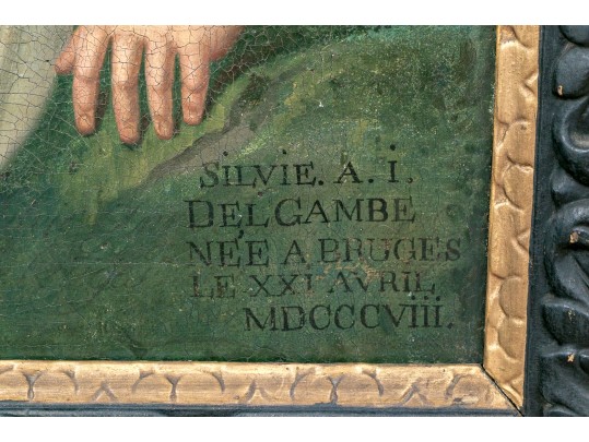 19th C. Oil On Canvas Painting, Portrait Of A Child, Silvie A. I. Delgambe