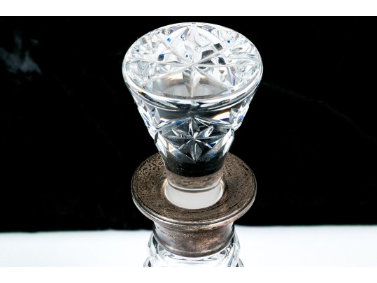 English Sterling Silver Mounted Cut Crystal Decanter