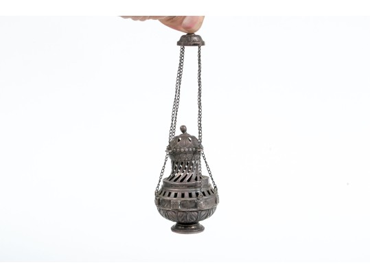 Spanish Santiago De Compostela Silver Souvenir Incense Burner, 1.535 Ozt.