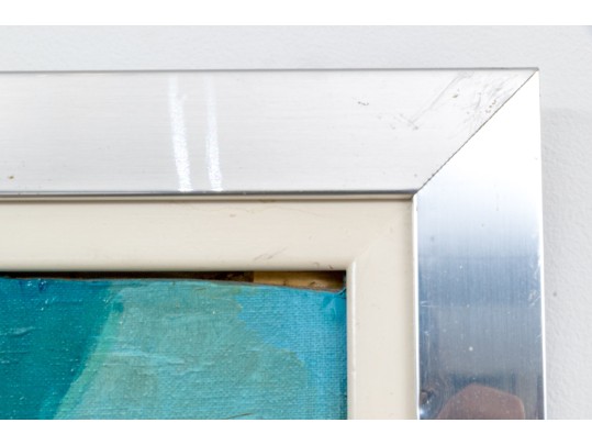 Signed Schiff Oil On Canvas Panel, Expressionist Conversation