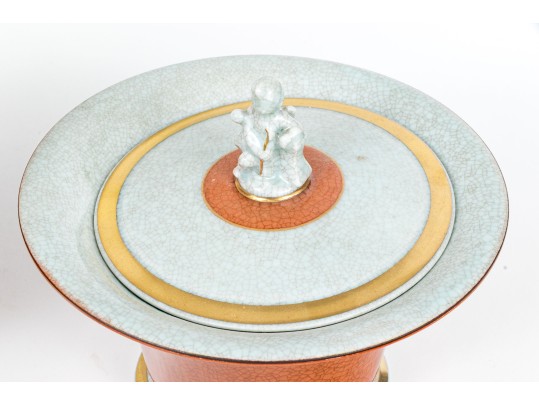 Group Of Five Danish Royal Copenhagen Orange Finished Ceramics