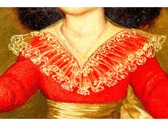 Horacio Rentería Rocha (Mexican, 1912-1972) Oil On Canvas, Girl With Dog And Birds