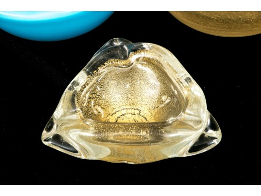 Five Mid-Century Murano Glass Bowls And Ashtrays