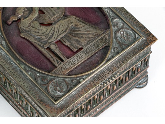 Oscar Bach (American, 1884-1957) Pair Of Hinged Boxes With Neoclassical Figures