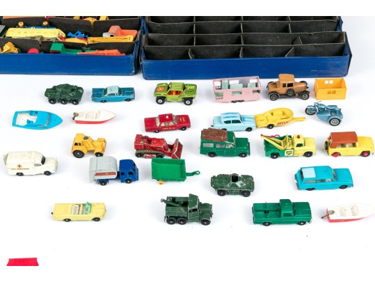 Four Trays Of Die Cast Matchbox Cars In Two Cases