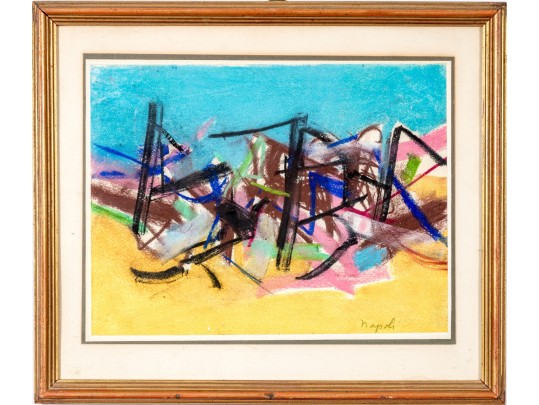 Napoli Abstract Pastel On Paper, Abstract