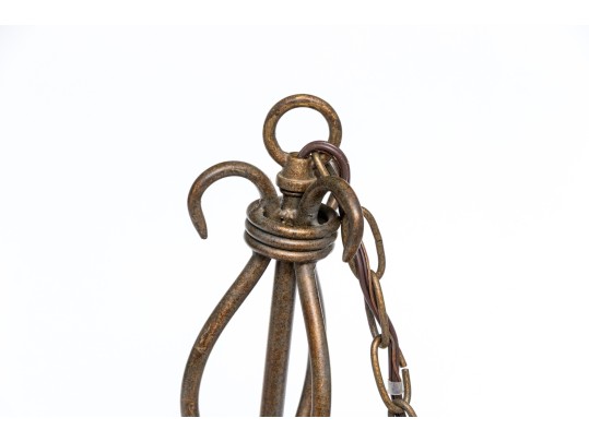 Todd Phillips (American [NC], 20th C.) Hand-Blown Glass Pendant Light, Signed And Dated