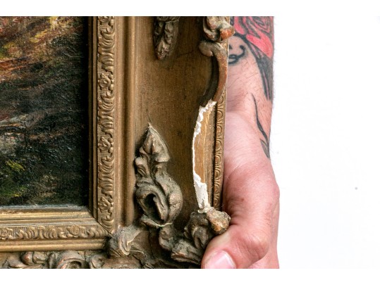 Antique Oil On Canvas, Manzoni In The Manner Of Diaz