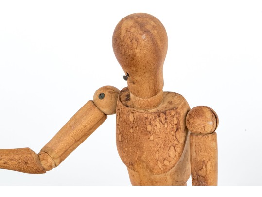 Two Vintage Carved Articulated Mannequins