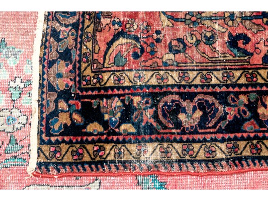 Hand-Knotted Wool Sarouk Carpet, 6'-4