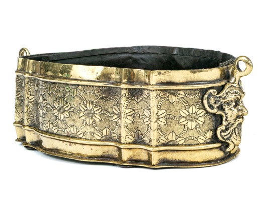 Antique Twin-Handled Brass Jardiniere