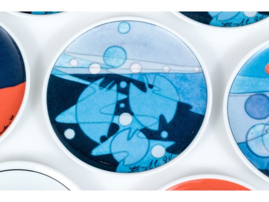 Group Of Seventeen Lufthansa Decorative Porcelain Coasters