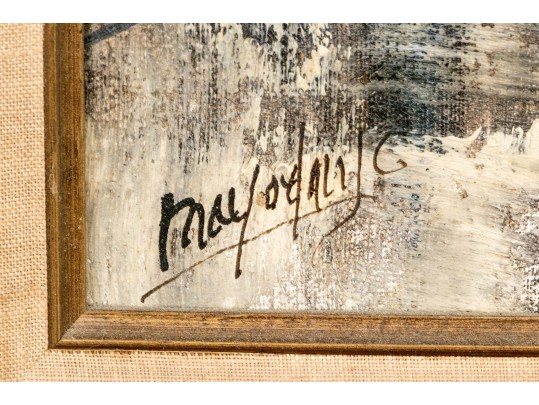 Jean-Claude Mayodon De Bomainq (French, 1938-1981) Oil On Canvas, Urban Scene