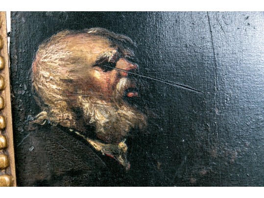 Attributed To Barent Fabritius, Oil On Panel, Portrait Of A Man With Extended Hand