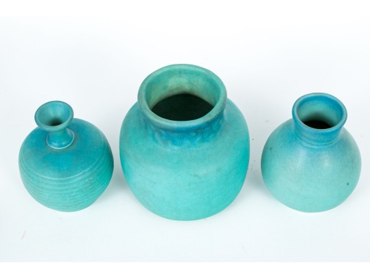 Collection Of Three Van Briggle Ceramic Glazed Vases