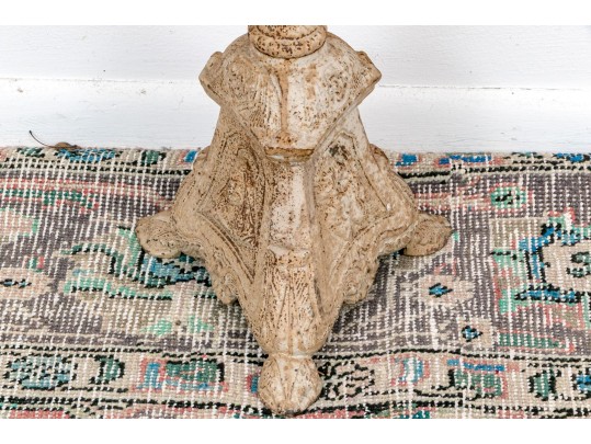 Antique Painted Iron Neoclassical Candle Prick