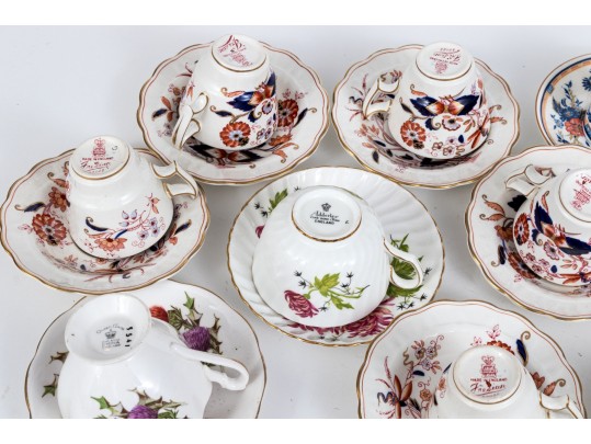 Seventeen Vintage Teacups And Saucers