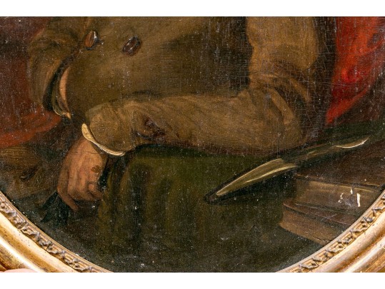 Antique Oil On Board, Portrait Of Thomas Payne Johnson, 1849