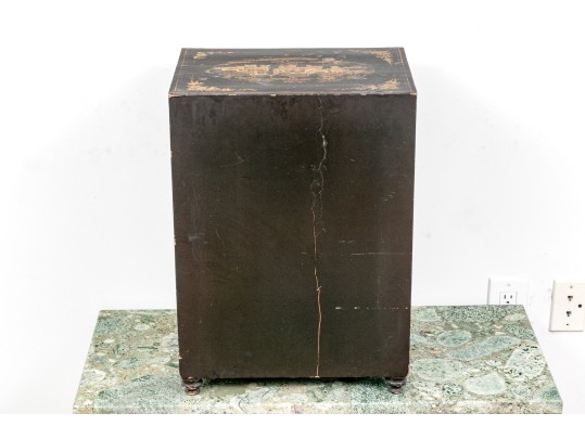 Ornate Chinese Export Lacquered Jewelry Cabinet