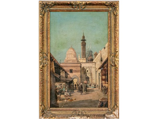 Signed Antique Orientalist Oil On Canvas