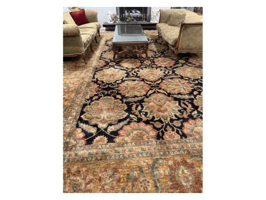 Hand-knotted Wool Palace Size Carpet, 12'-1/2