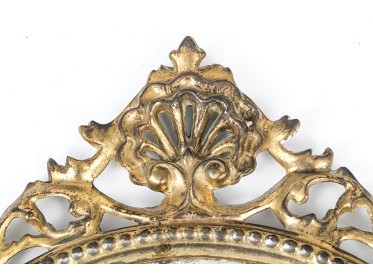 Antique Gilt Bronze Framed Oval Mirror