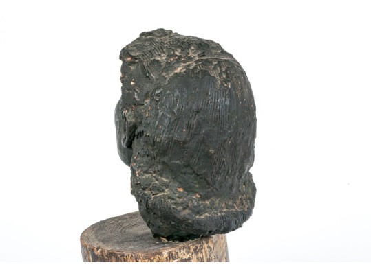 Ceramic Sculpture Of A Head On Trunk Base