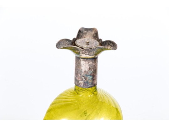 Lot Of Five Glass And Silver Plate Mounted Decanters