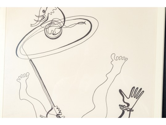 Signed Ltd Ed Lithograph, Man With Tiny Elephant, 1976